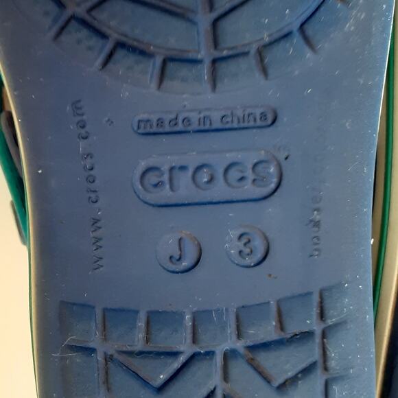 Crocs Crocband Sandals Blue Adjustable Hook & Loop Strap Juniors 3 Water Shoes - Picture 9 of 9
